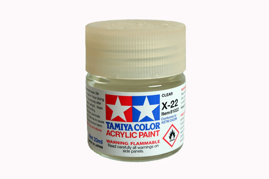 TAMIYA ACRILICA X22 CLEAR TRANSPARENTE GLOSS (JARRA GRANDE) 23ml.