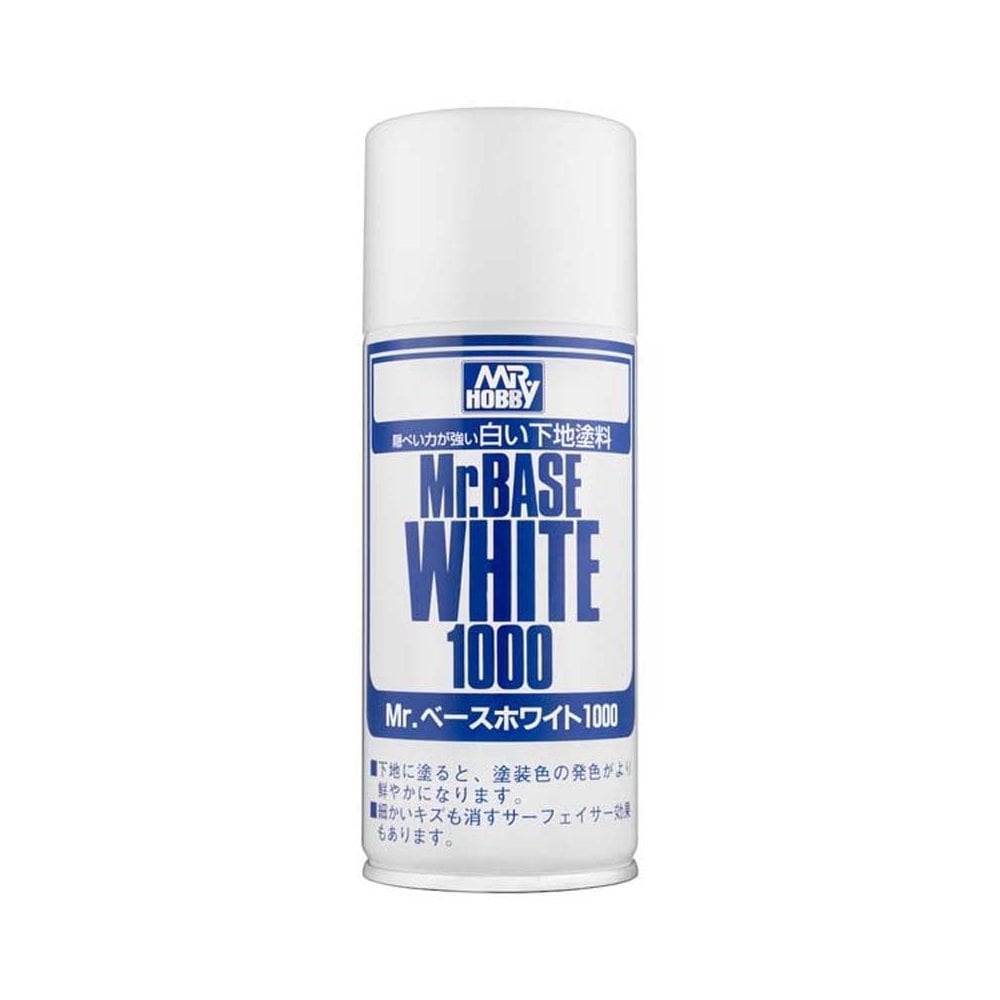 GUNZE SANGYO / MR HOBBY PRIMER AEROSOL MR. BASE WHITE 1000 METAL/PLASTICO 180ml.