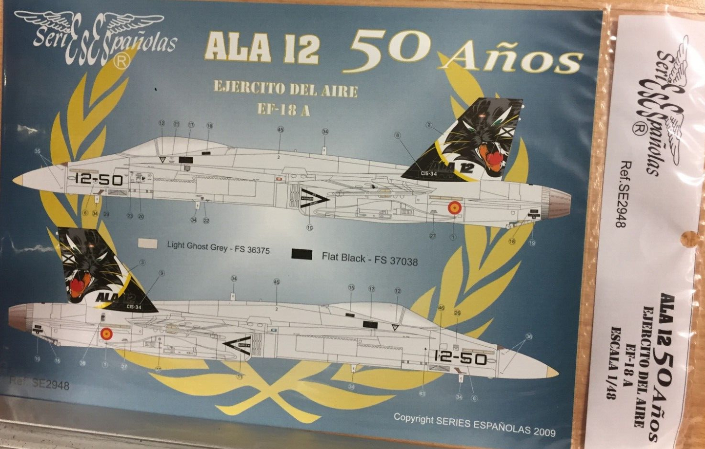 DECALS 1/48 SERIES ESPAÑOLAS SE2948 EF-18A 50 ANIVERSARIO ALA 12